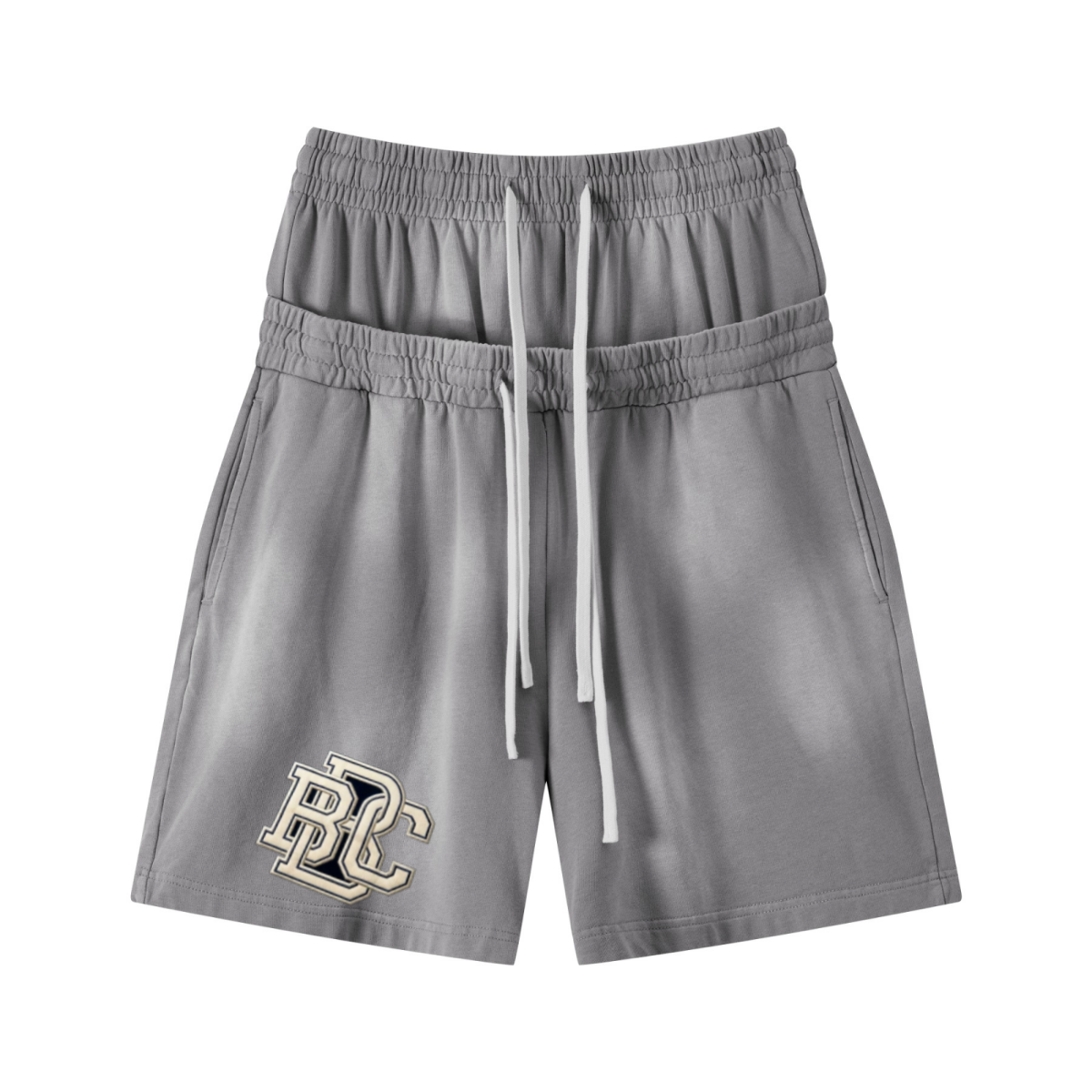 320GSM Heavyweight Cotton Slub Spray Wash Relaxed Fit Shorts Vintage Heather Gray