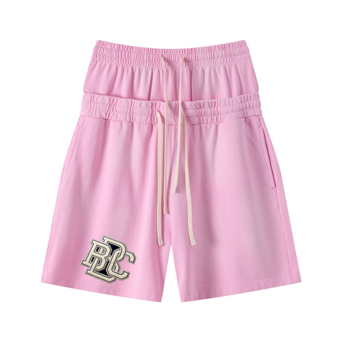 320GSM Heavyweight Cotton Slub Spray Wash Relaxed Fit Shorts Vintage Pink