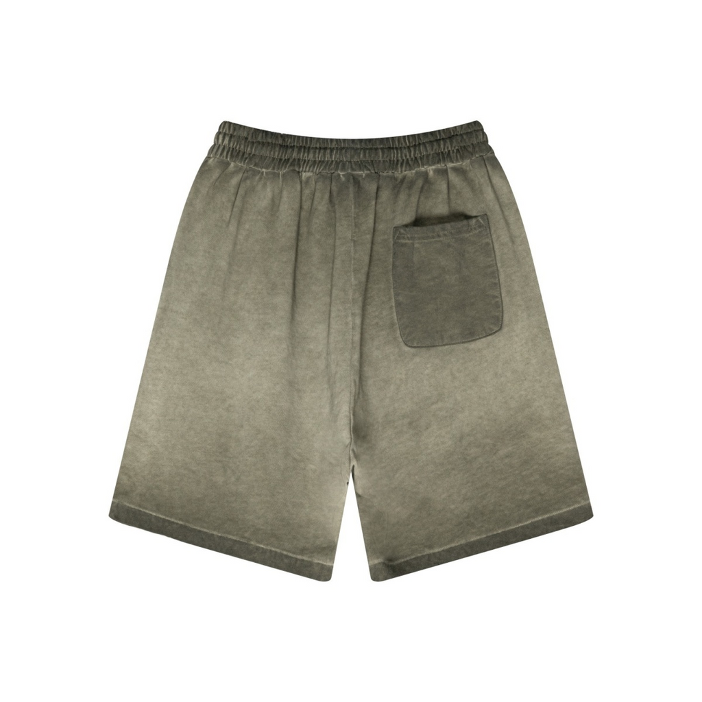 310GSM Men's Heavyweight Inside-Out Washed Shorts Washed Military Green
