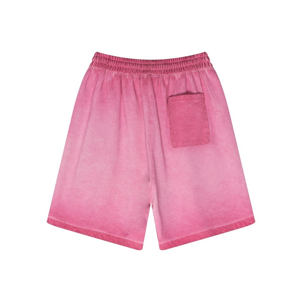310GSM Men's Heavyweight Inside-Out Washed Shorts Washed Rose Red