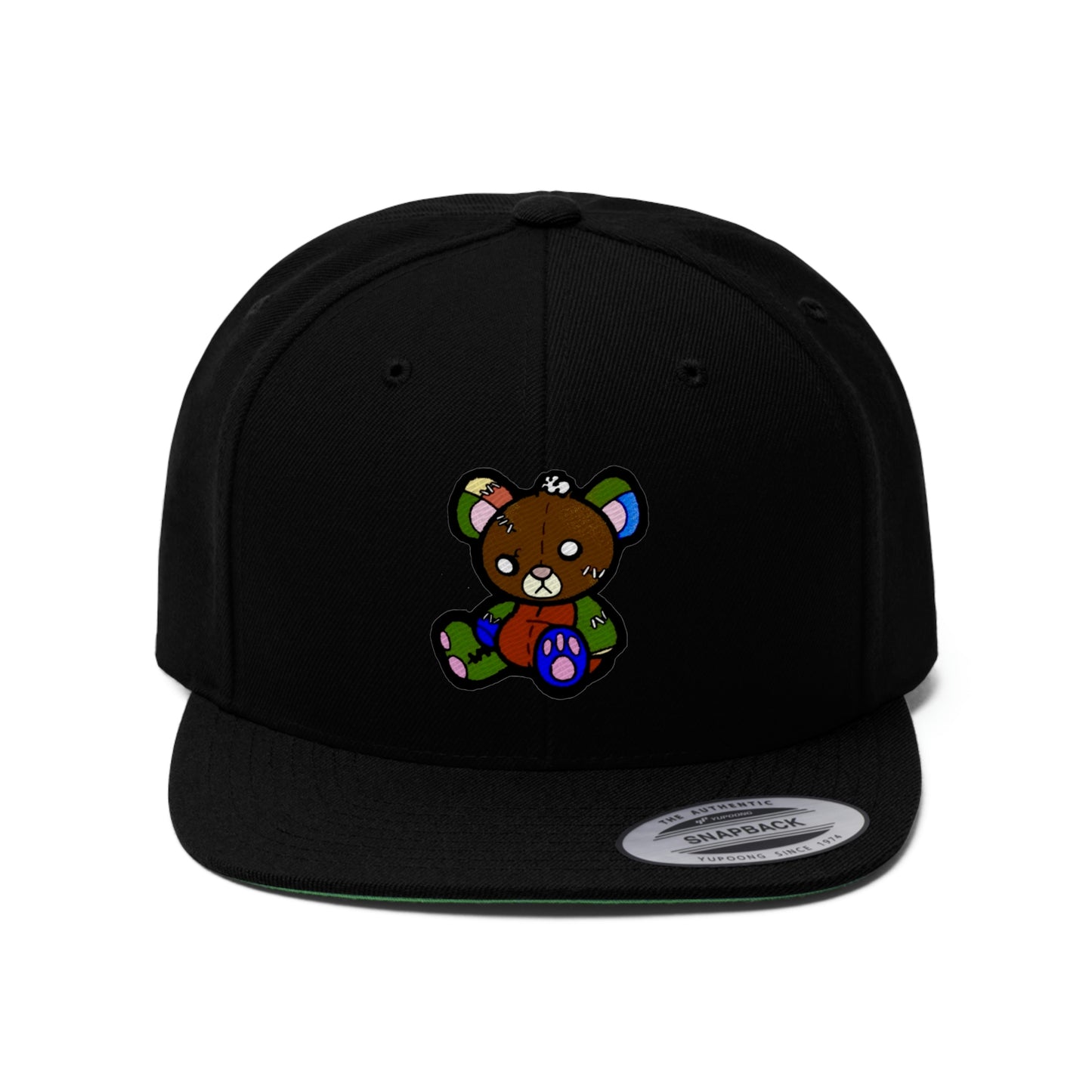 Bear Flat Bill Hat -Blk