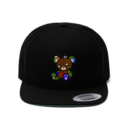 Bear Flat Bill Hat -Blk