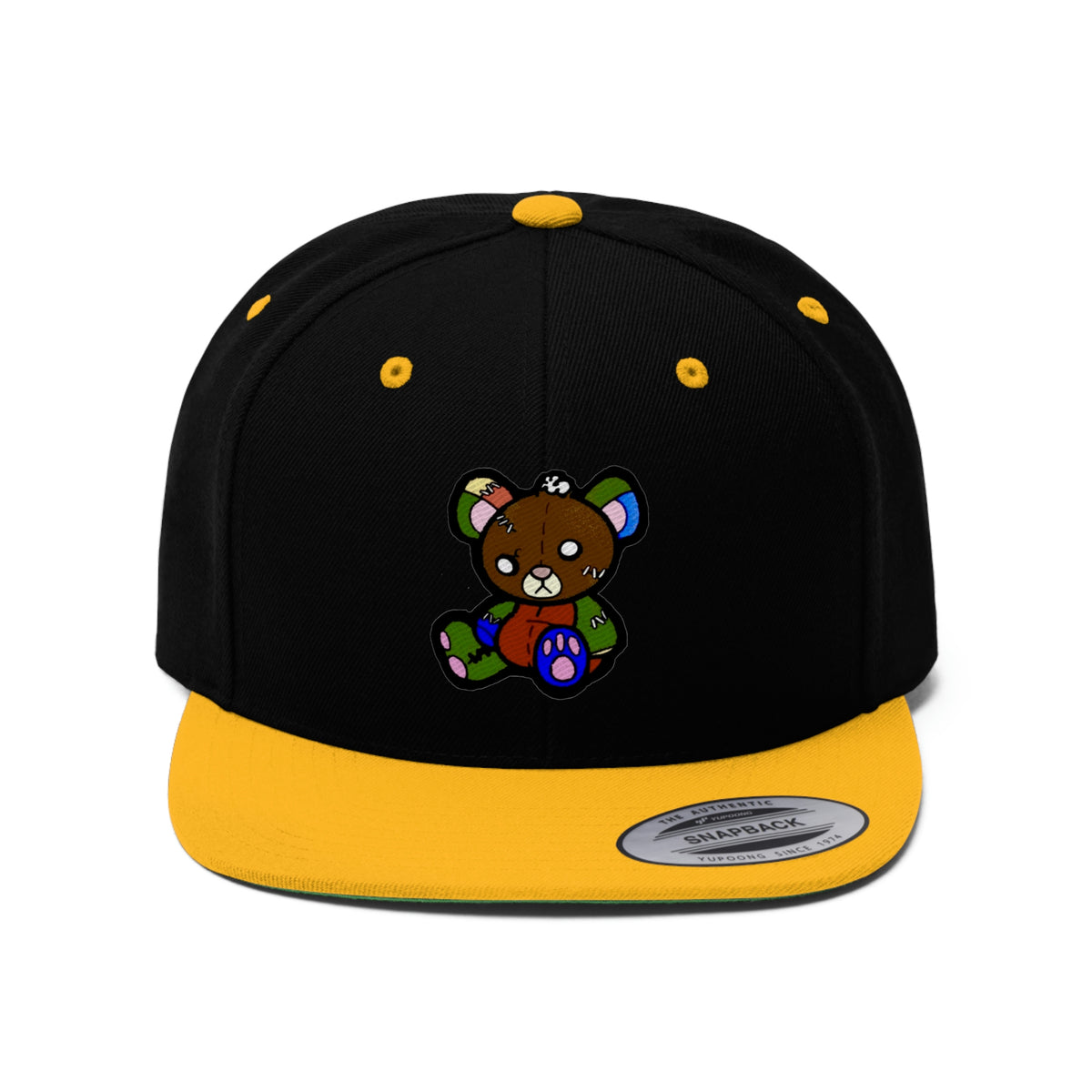 Bear Flat Bill Hat -Blk
